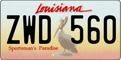 LA license plate ZWD560