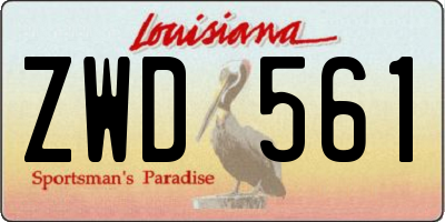 LA license plate ZWD561
