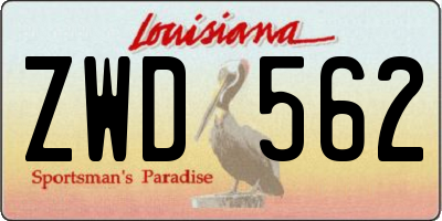 LA license plate ZWD562
