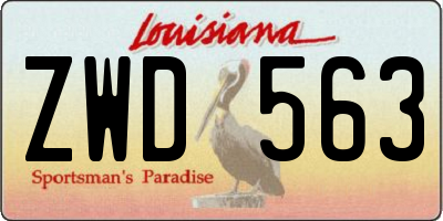 LA license plate ZWD563