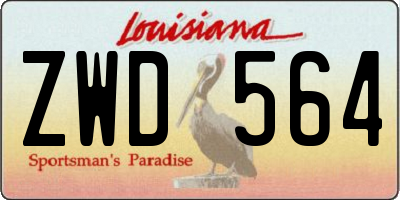 LA license plate ZWD564
