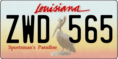 LA license plate ZWD565