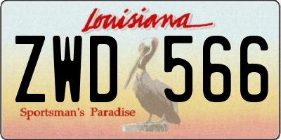 LA license plate ZWD566