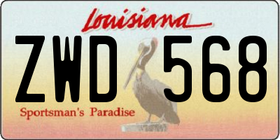 LA license plate ZWD568