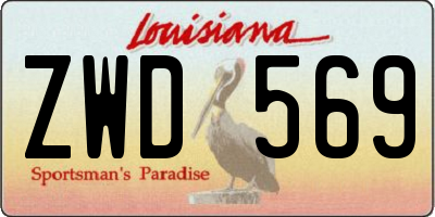LA license plate ZWD569