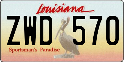 LA license plate ZWD570