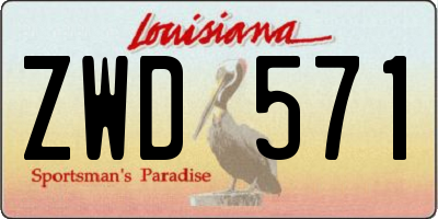 LA license plate ZWD571