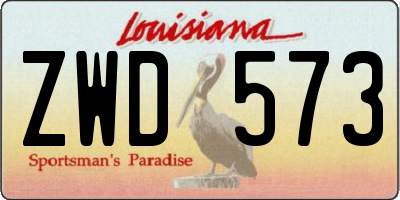 LA license plate ZWD573