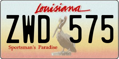LA license plate ZWD575