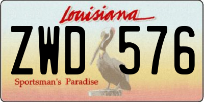 LA license plate ZWD576