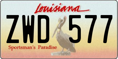 LA license plate ZWD577