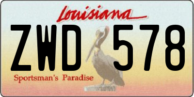 LA license plate ZWD578