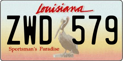 LA license plate ZWD579