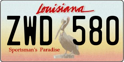 LA license plate ZWD580