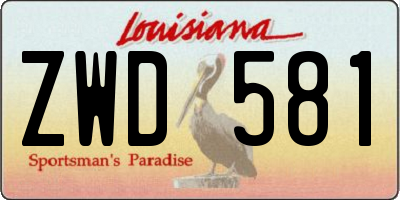 LA license plate ZWD581