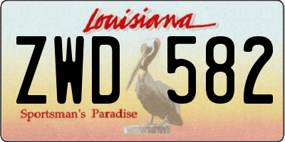 LA license plate ZWD582