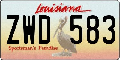 LA license plate ZWD583