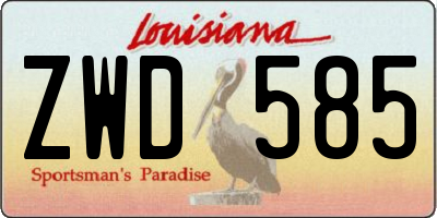 LA license plate ZWD585