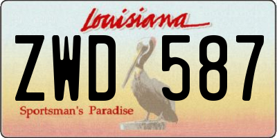 LA license plate ZWD587