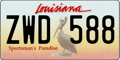 LA license plate ZWD588