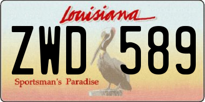 LA license plate ZWD589