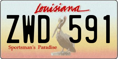 LA license plate ZWD591