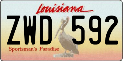 LA license plate ZWD592
