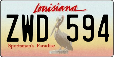 LA license plate ZWD594