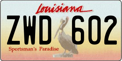 LA license plate ZWD602