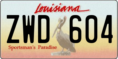 LA license plate ZWD604