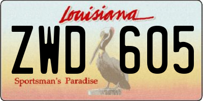 LA license plate ZWD605