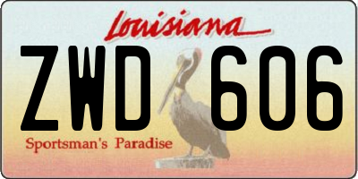 LA license plate ZWD606