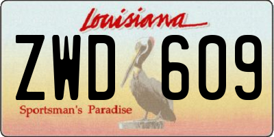 LA license plate ZWD609