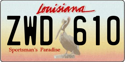 LA license plate ZWD610