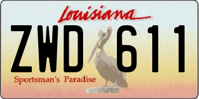 LA license plate ZWD611