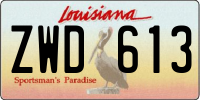 LA license plate ZWD613