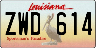 LA license plate ZWD614