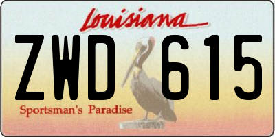 LA license plate ZWD615