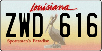 LA license plate ZWD616