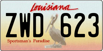 LA license plate ZWD623