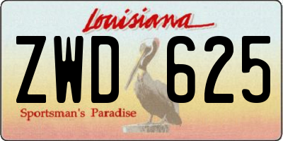 LA license plate ZWD625