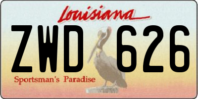 LA license plate ZWD626