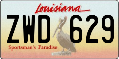 LA license plate ZWD629