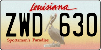 LA license plate ZWD630