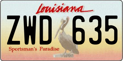 LA license plate ZWD635