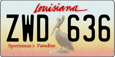 LA license plate ZWD636