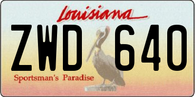 LA license plate ZWD640