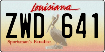 LA license plate ZWD641