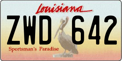 LA license plate ZWD642