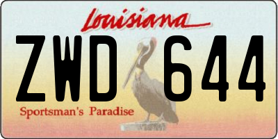 LA license plate ZWD644